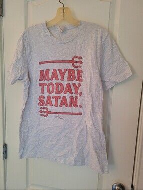 Bella Canvas Light Heather Gray Crew Neck Tee With Maybe Today Satan